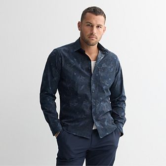 Men's FLX Performance Untucked-Fit Long Sleeve Button Down Shirt