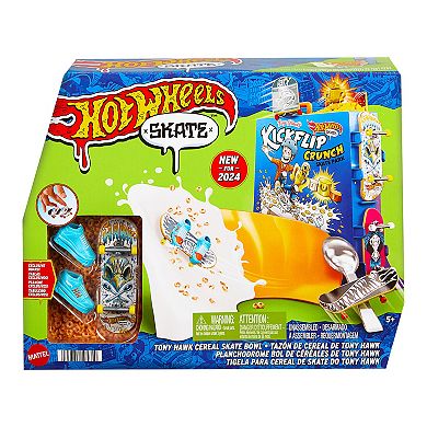 Hot Wheels Tony Hawk Cereal Skate Bowl Fingerboard Set With 1 Exclusive Board & Pair Of Skate Shoes