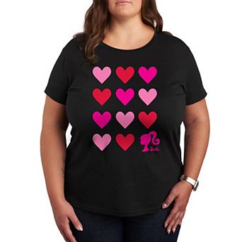 Plus Barbie Heart Grid Graphic Tee