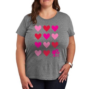 Plus Barbie Heart Grid Graphic Tee
