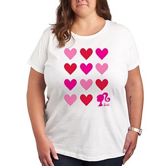 Plus Barbie Heart Grid Graphic Tee