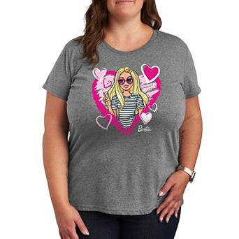 Plus Size Barbie Sketchy Hearts Barbie Graphic Tee