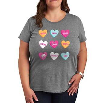 Plus Size Barbie Candy Hearts Graphic Tee