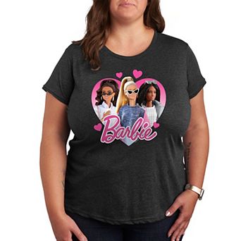 Plus Size Barbie Group Heart Graphic Tee