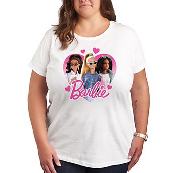 Plus Size Barbie Group Heart Graphic Tee