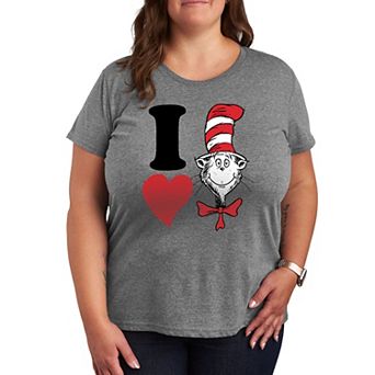 Plus Size Dr. Seuss I Love Cat In The Hat Graphic Tee