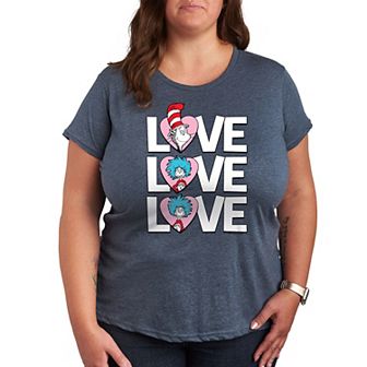Plus Size Dr. Seuss Love Stacked Graphic Tee