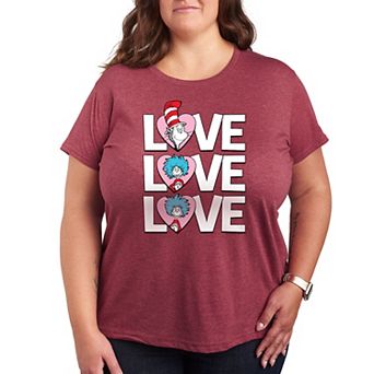 Plus Size Dr. Seuss Love Stacked Graphic Tee