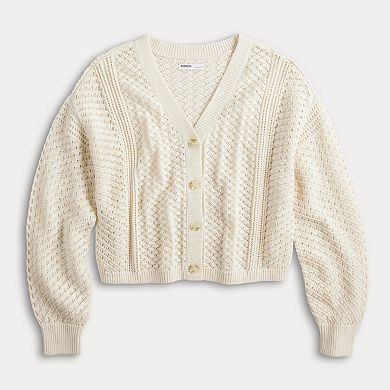 Women's Sonoma Goods For Life Button Front Crochet Cardigan