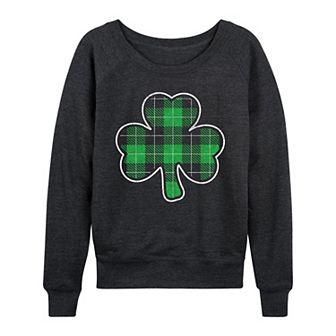 Women's Shamrock Plaid French Terry Long Sleeve Tee