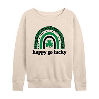 Women's Happy Go Lucky Rainbow French Terry Long Sleeve Tee