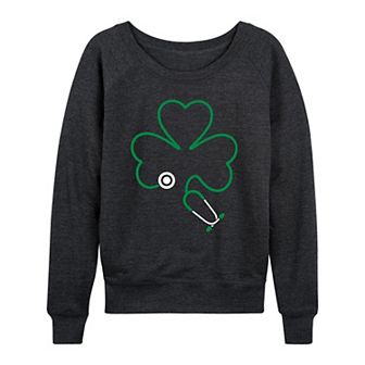 Women's Clover Stethoscope French Terry Long Sleeve Tee