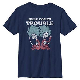 Boys 6-20 Dr. Seuss Thing 1 And Thing 2 Here Comes Trouble Graphic Tee