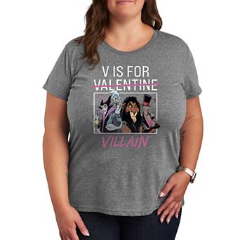 Disney's Villains V For Valentine Plus Graphic Tee