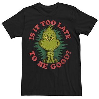 Men's Dr. Seuss Grinch Is It Too Late To Be Good? Graphic Tee