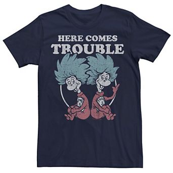 Men's Dr. Seuss Thing 1 & Thing 2 Here Comes Trouble Graphic Tee