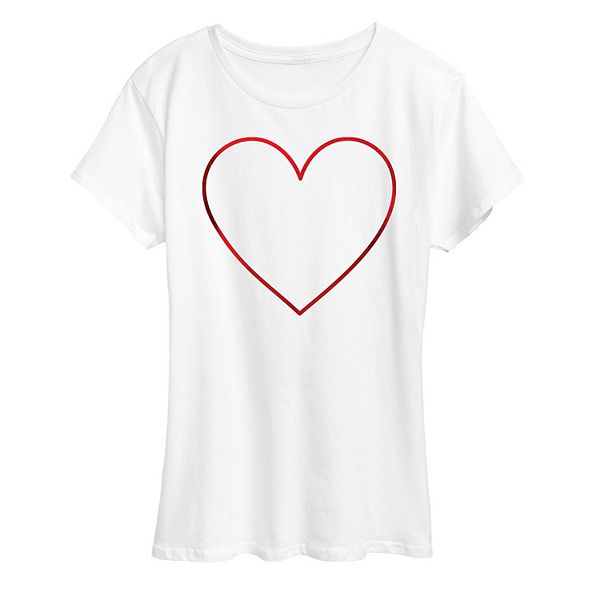 Women's Heart Outline Graphic Tee