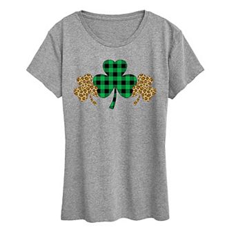 Women's Patterned Shamrocks Graphic Tee
