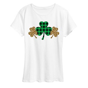 Women's Patterned Shamrocks Graphic Tee