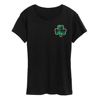 Women's Plaid Shamrock Graphic Tee