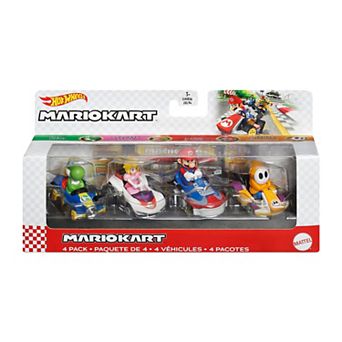 Mattel Hot Wheels Mario Kart Vehicle 4-Pack with 1 Exclusive Collectible Model