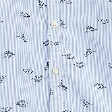 Baby Boy Carter's 2-pc. Dinosaur Button-Front Shirt & Canvas Pants Set