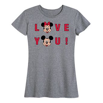 Disney's Mickey & Minnie Mouse Women's Love You Graphic Tee