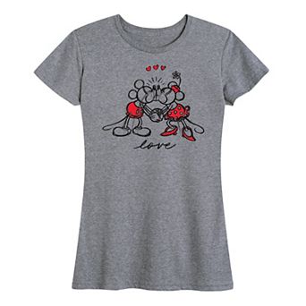 Disney's Mickey & Minnie Mouse Women's Love Sketch Graphic Tee