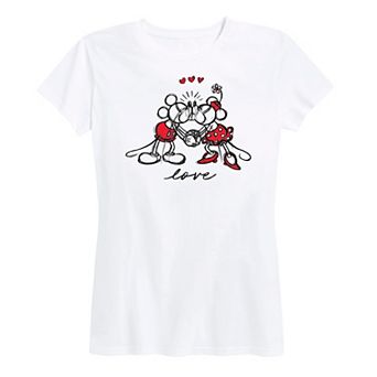 Disney's Mickey & Minnie Mouse Women's Love Sketch Graphic Tee