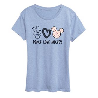 Disney's Mickey Mouse Women's Peace Love Graphic Tee