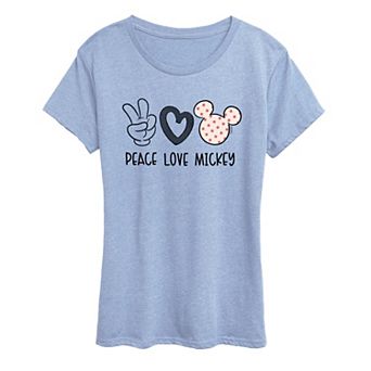 Disney's Mickey Mouse Women's Peace Love Graphic Tee