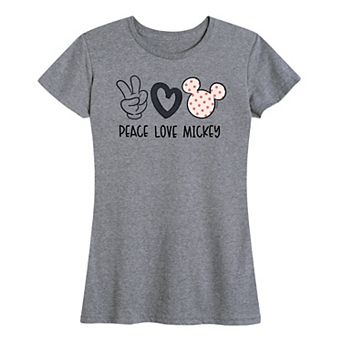 Disney's Mickey Mouse Women's Peace Love Graphic Tee
