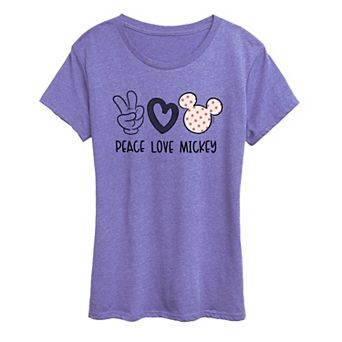 Disney's Mickey Mouse Women's Peace Love Graphic Tee