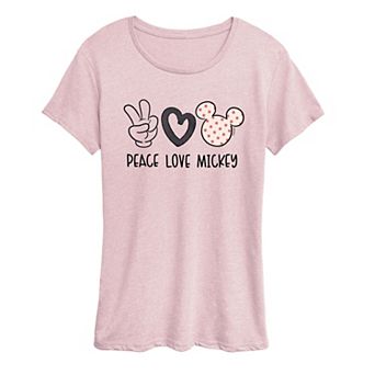 Disney's Mickey Mouse Women's Peace Love Graphic Tee