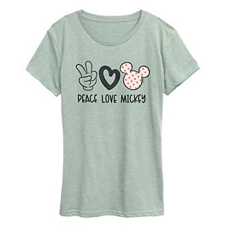 Disney's Mickey Mouse Women's Peace Love Graphic Tee