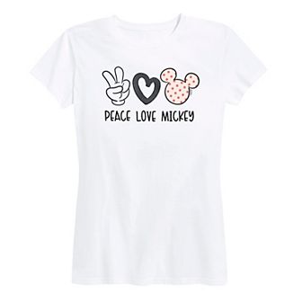 Disney's Mickey Mouse Women's Peace Love Graphic Tee