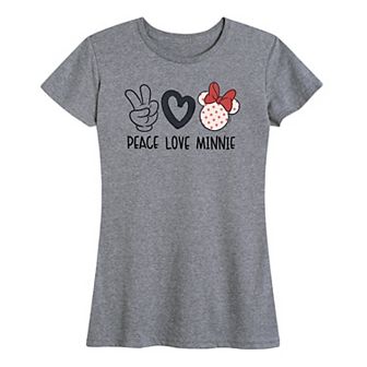 Disney's Minnie Mouse Women's Peace Love Graphic Tee