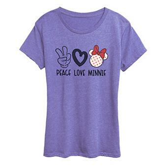 Disney's Minnie Mouse Women's Peace Love Graphic Tee