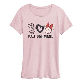 Disney's Minnie Mouse Women's Peace Love Graphic Tee