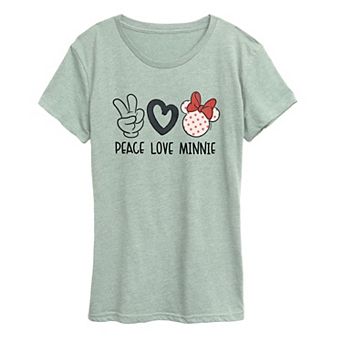 Disney's Minnie Mouse Women's Peace Love Graphic Tee