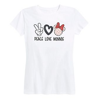Disney's Minnie Mouse Women's Peace Love Graphic Tee