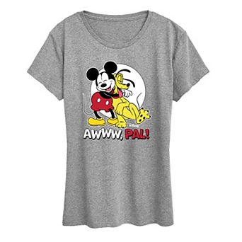 Disney's Mickey Mouse & Pluto Women's Awww Pal Graphic Tee