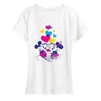 Disney's Minnie & Mickey Mouse Women's Hearts Graphic Tee