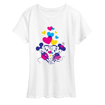 Disney's Minnie & Mickey Mouse Women's Hearts Graphic Tee