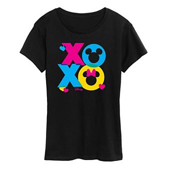 Disney's Mickey & Minnie Mouse Women's XOXO Stacked Graphic Tee