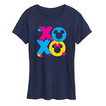 Disney's Mickey & Minnie Mouse Women's XOXO Stacked Graphic Tee