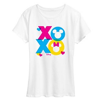 Disney's Mickey & Minnie Mouse Women's XOXO Stacked Graphic Tee
