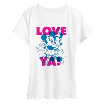 Disney's Mickey & Minnie Mouse Women's Kiss Me Graphic Tee