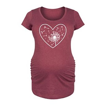 Maternity Dandelion Heart Graphic Tee