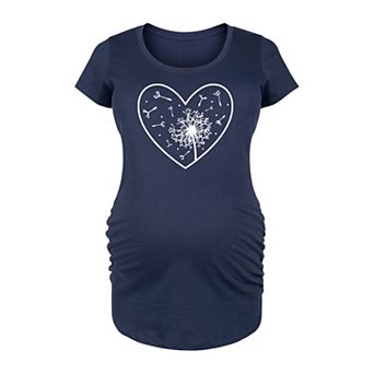 Maternity Dandelion Heart Graphic Tee